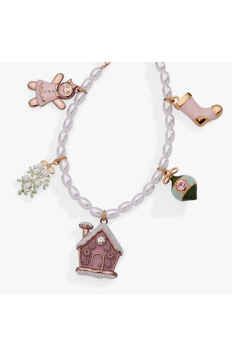 Alex and Ani Pink Christmas Beaded Charm Bracelet, Alternate, color, 