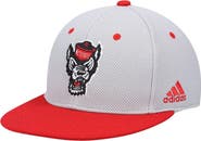 adidas Men's adidas Gray NC State Wolfpack On-Field Baseball Fitted Hat