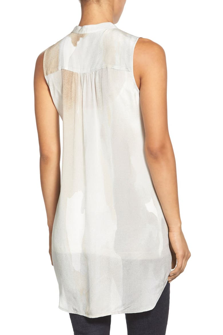 Sleeveless Silk Shirt, Alternate, color, MARBLE