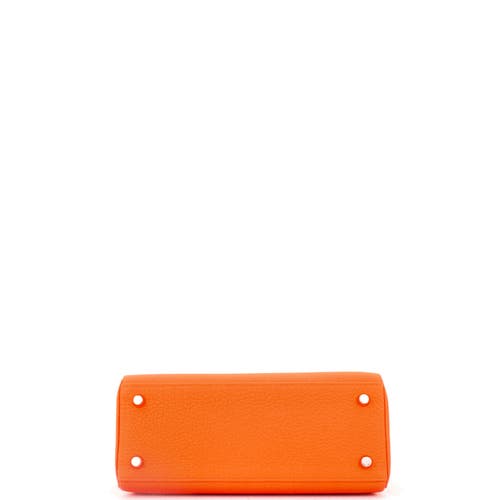 Pre-owned Hermes  Hermes Kelly Handbag Orange Togo With Palladium Hardware 25 In Orange