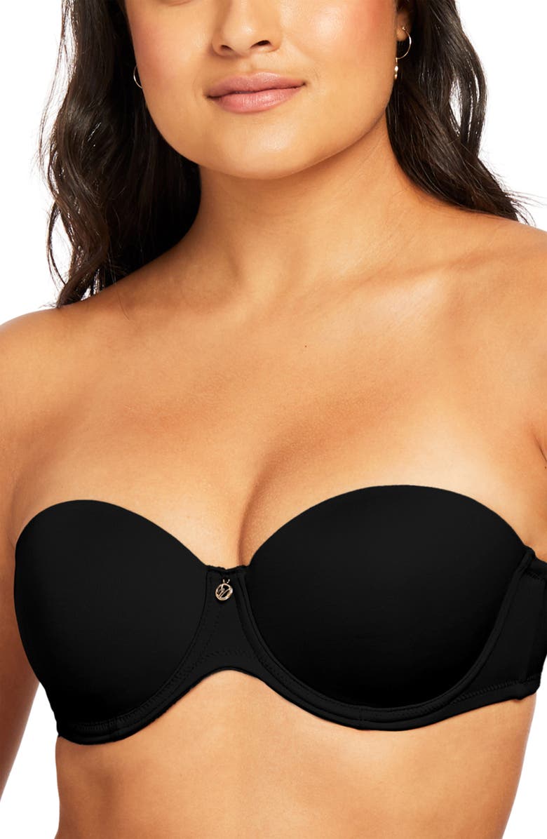 Montelle Intimates Convertible Strapless Underwire Bra, Alternate, color, Black