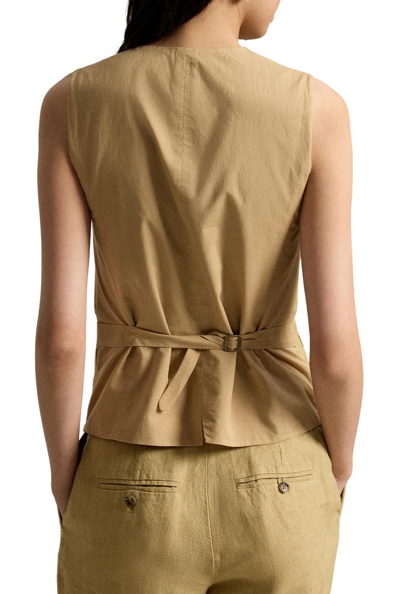 Délavé Linen & Cotton Vest, Alternate, color, CLASSIC CAMEL