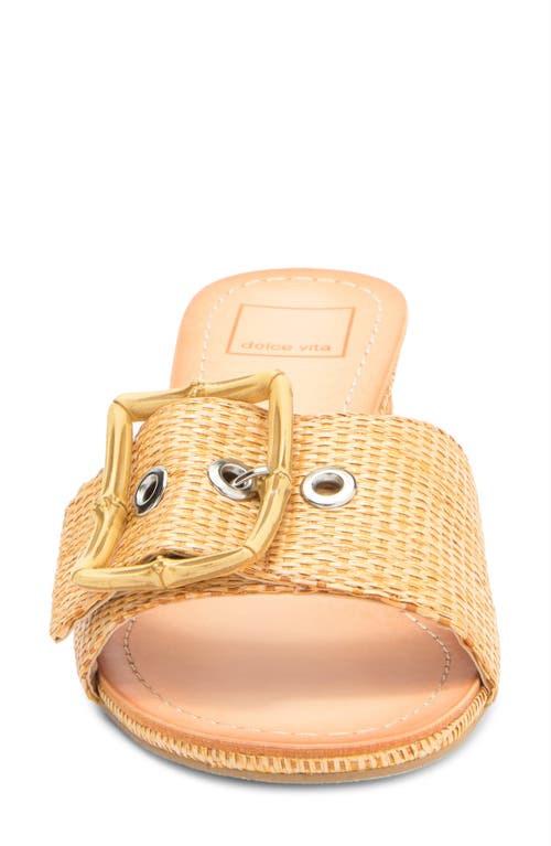 Dolce Vita Lucey Slide Sandal In Warm Natural Raffia