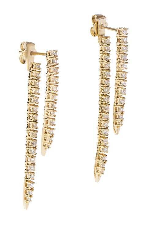 Diamond Linear Front-Back Earrings