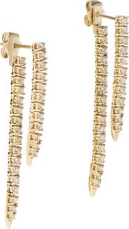 LANA Diamond Linear Front-Back Earrings