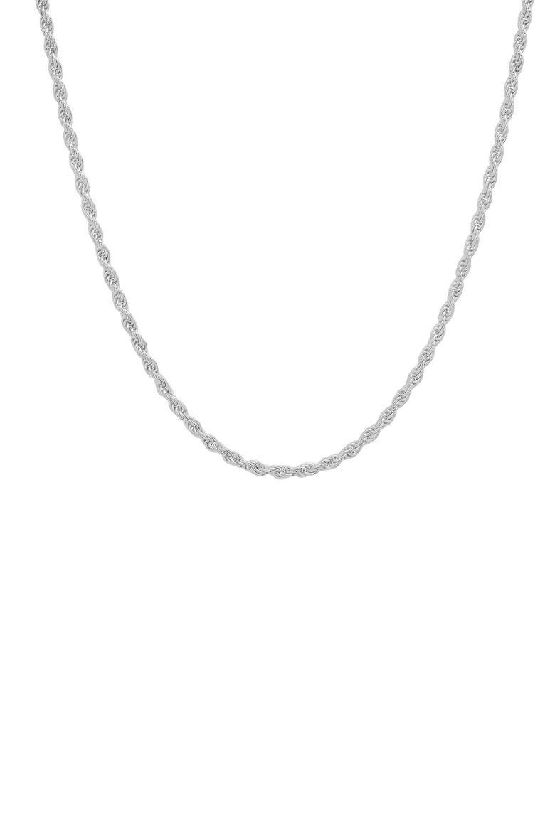 Sterling Silver Italian Rope Chain Necklace, Main, color, SILVER
