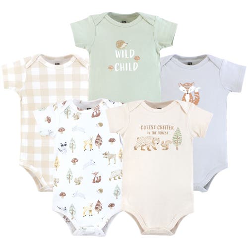 Hudson Baby Essential Cotton Bodysuits 5-piece Set In Multi