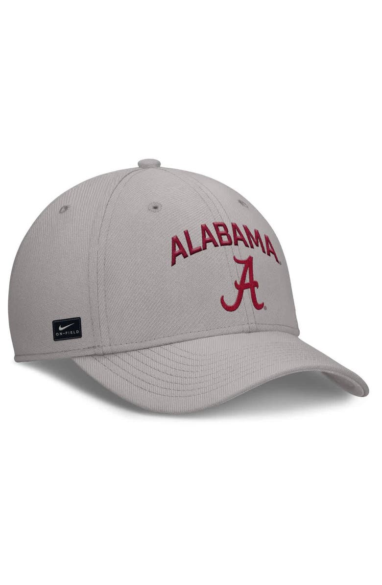Nike Men's Nike Gray Alabama Crimson Tide 2025 On-Field Rise Performance Flex Hat, Alternate, color, 