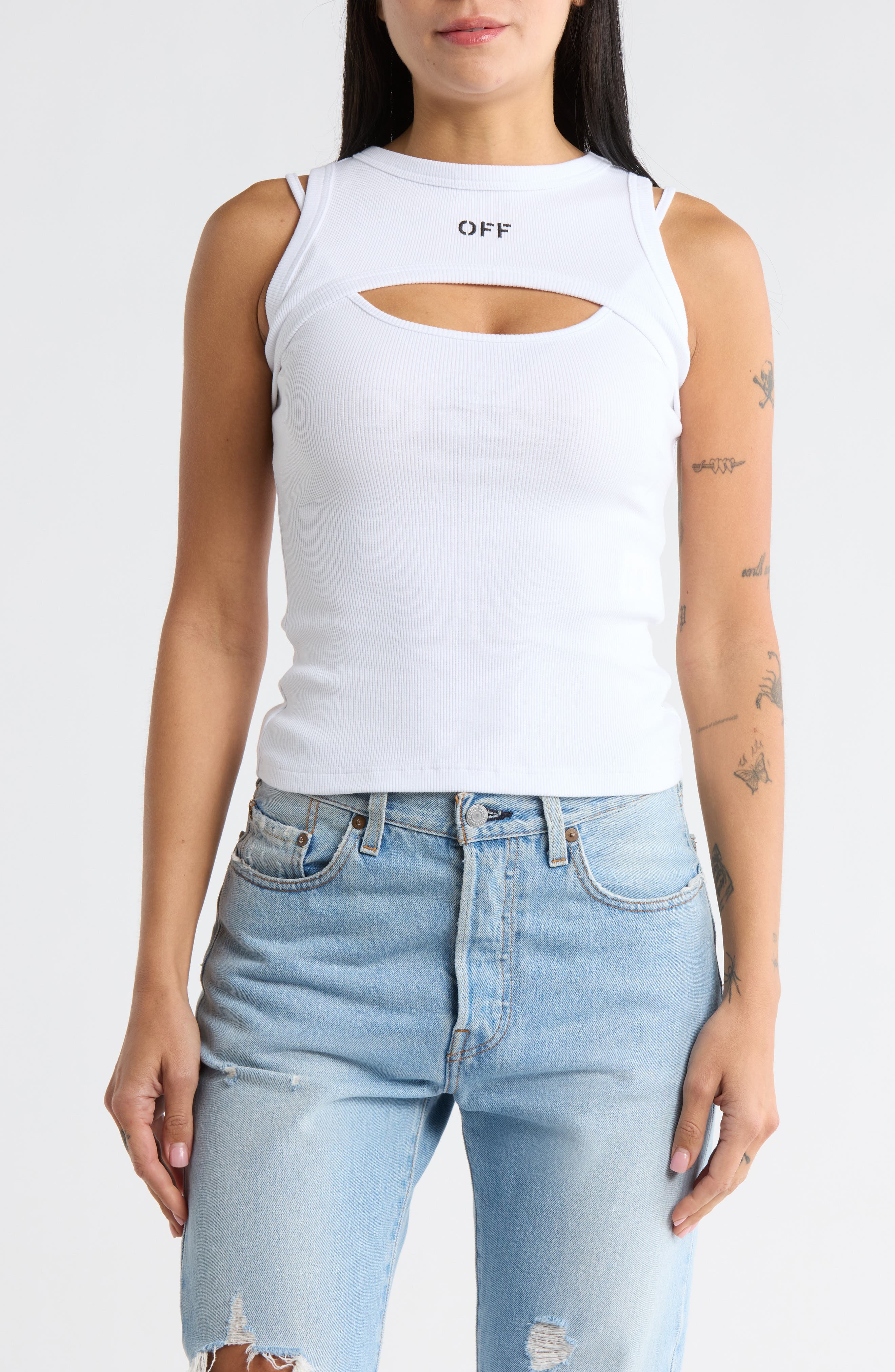 Off-White Off Stamp Rib Combo Camisole (Women) | Nordstromrack
