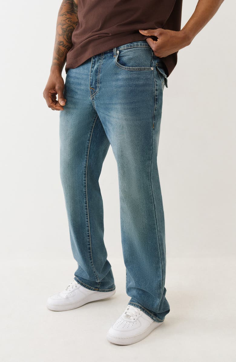 True Religion Billy Flap Relaxed Bootcut Jeans, Alternate, color, Medium Cozy Fireside Wash