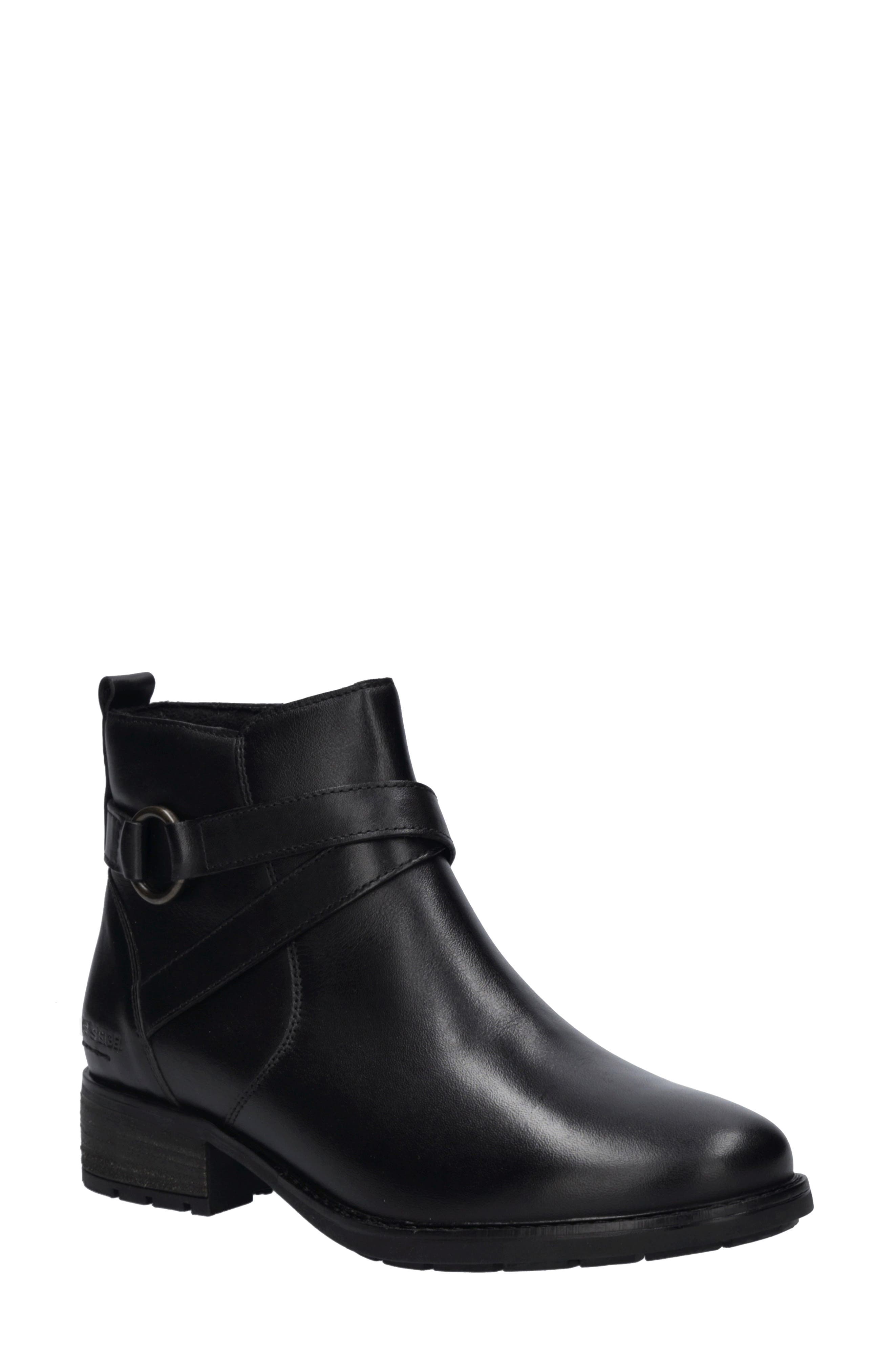 Kate 04 Leather Bootie, Main, color, BLACK