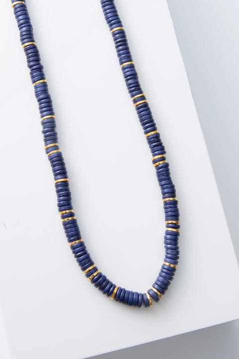 Heishi Necklace, Deep Indigo