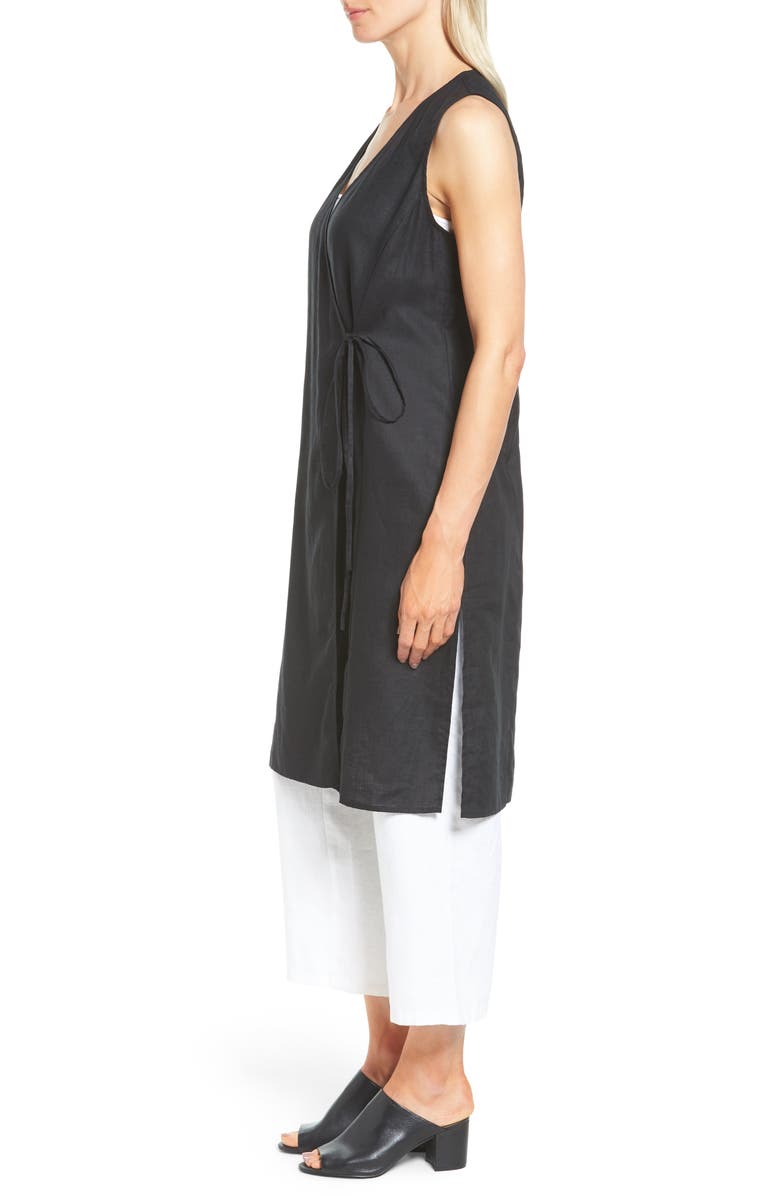 Eileen Fisher Long Wrap Front Vest, Alternate, color, 