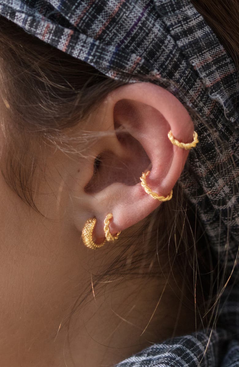 Monica Vinader Corda Huggie Hoop Earrings, Alternate, color, Gold