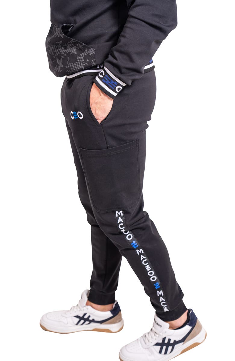 Maceoo Ceo Cotton Blend Cargo Joggers, Alternate, color, Black