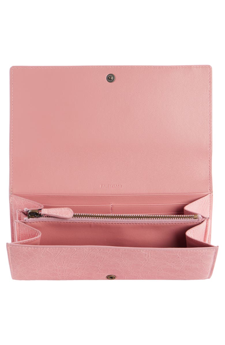 Balenciaga Le City Charm Textured Leather Long Wallet, Alternate, color, 5826 Vintage Pink