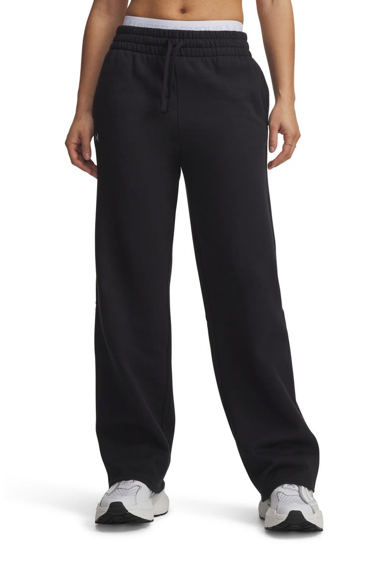 Rival Fleece Straight Leg Pants, Main, color, BLACK