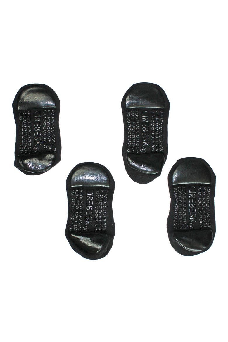 Ribbon 2-Pack Cotton Blend Gripper Socks, Alternate, color, BLACK/ BLACK