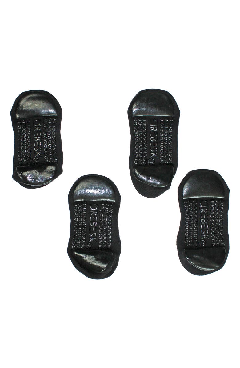 Arebesk Ribbon 2-Pack Cotton Blend Gripper Socks, Alternate, color, Black/ Black