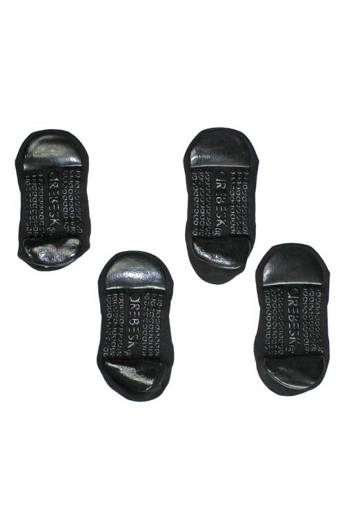 Arebesk Ribbon 2-pack Cotton Blend Gripper Socks In Black