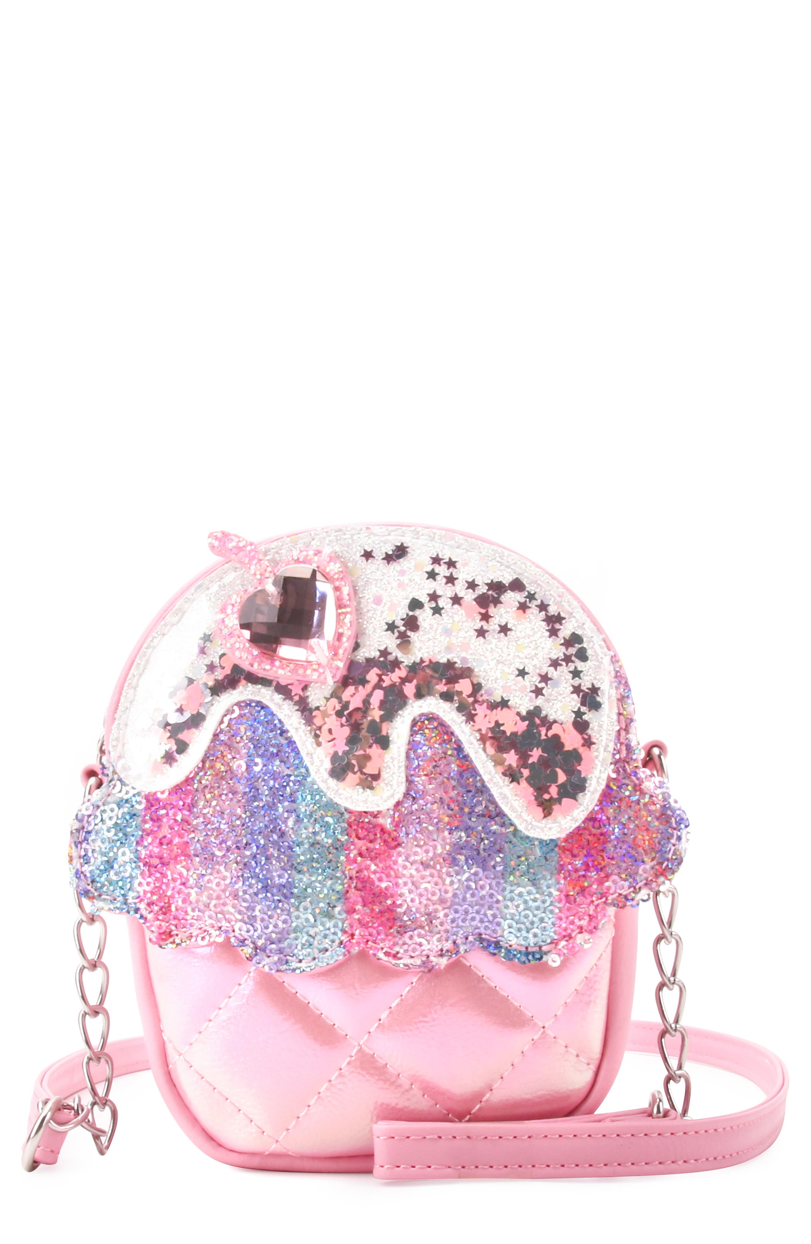OMG Accessories Kids' Sequin Cupcake Crossbody Bag, Main, color, 