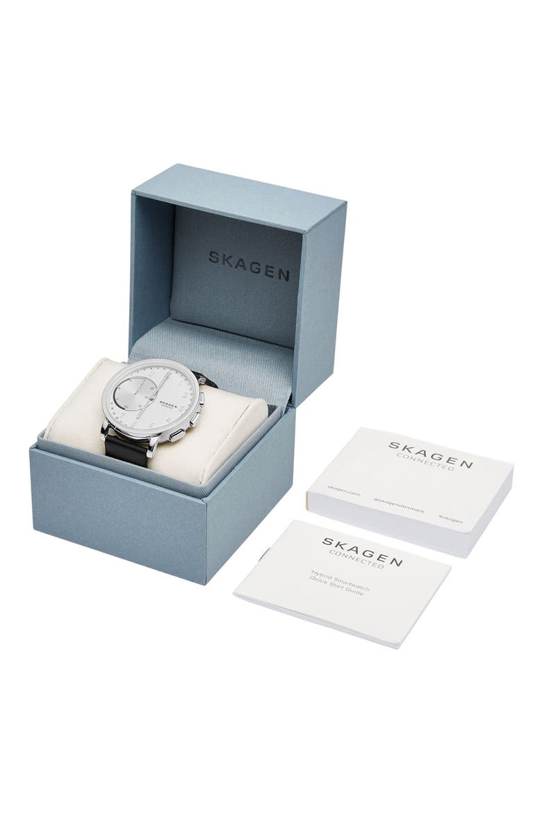 Hagen Connected Hybrid Smart Watch, 42mm, Alternate, color, BLACK/ SILVER