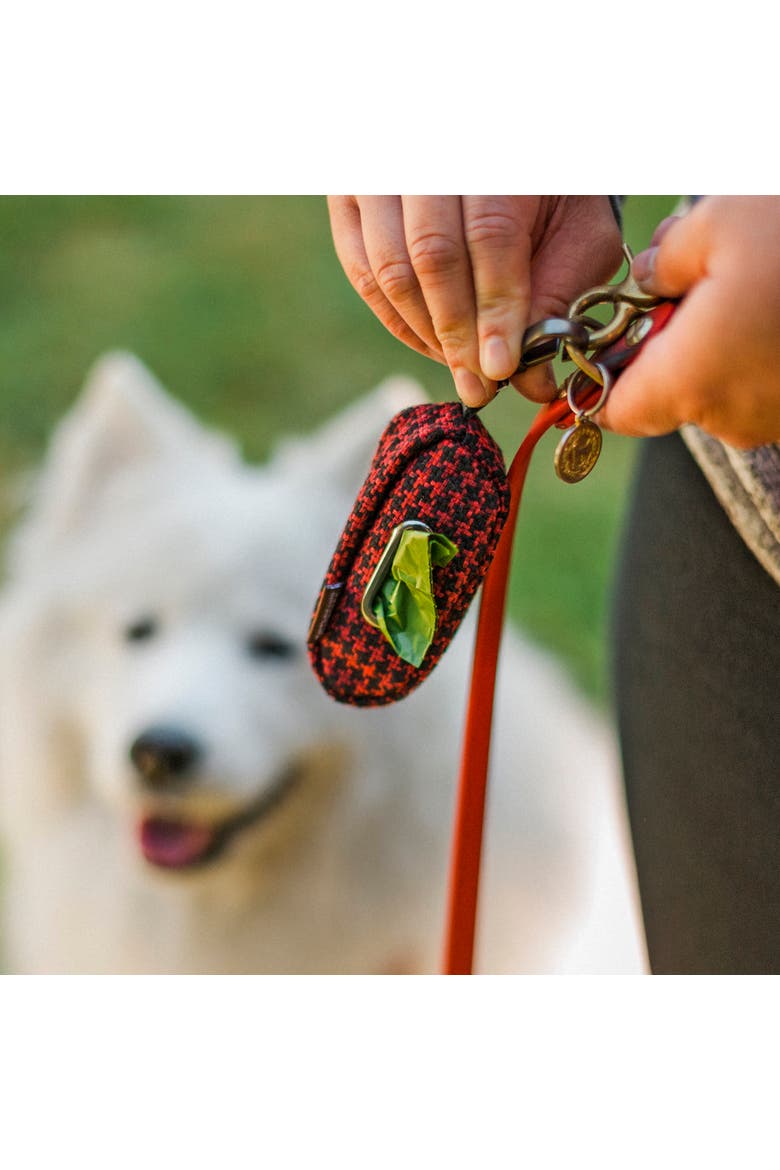 Proper Pup Poop Bag Dispenser, Houndstooth Red, Clipon, 15 Bags, Alternate, color, Multicolored