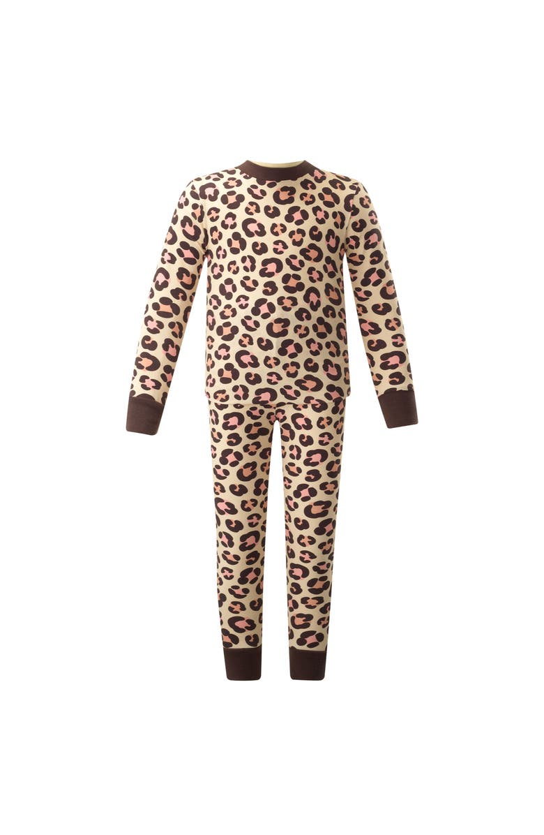 Rachel Riley Leopard Jersey Pajamas, Main, color, 
