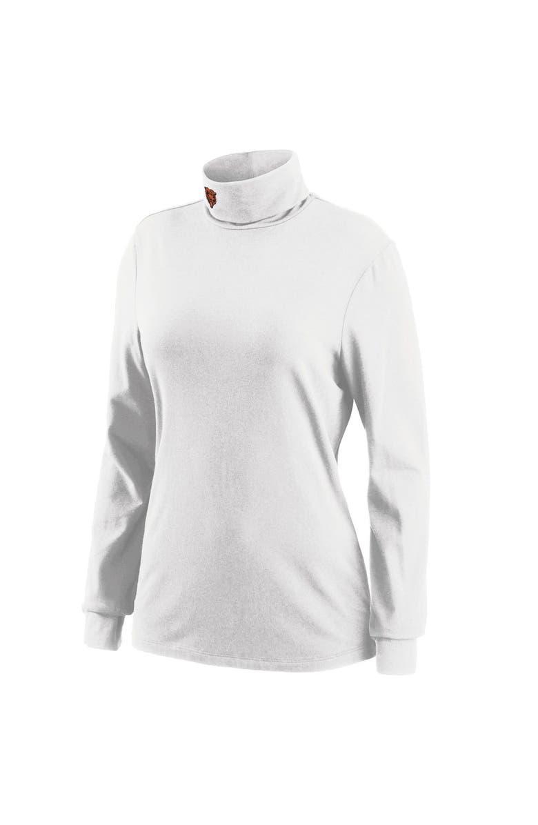 WEAR by Erin Andrews Women's WEAR by Erin Andrews White Chicago Bears Long Sleeve Tri-Blend Turtleneck T-Shirt, Alternate, color,