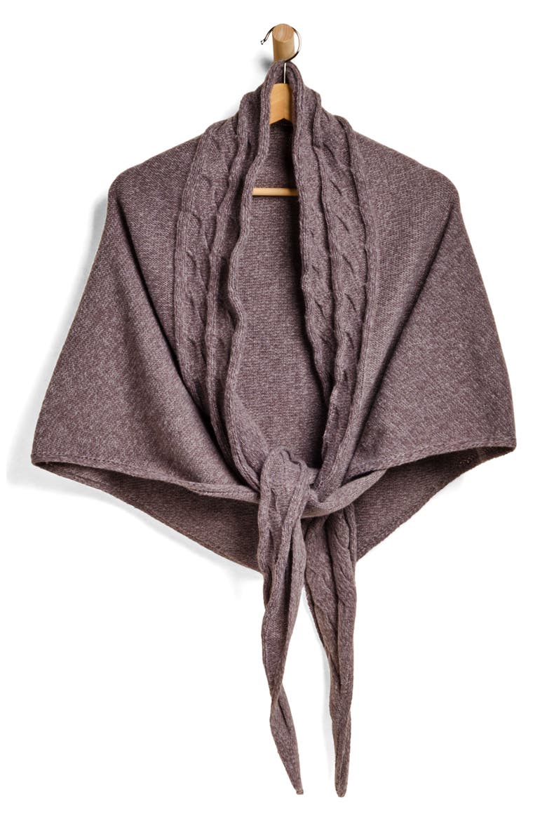 Coastline Cable Trim Scarf, Alternate, color, CHARCOAL