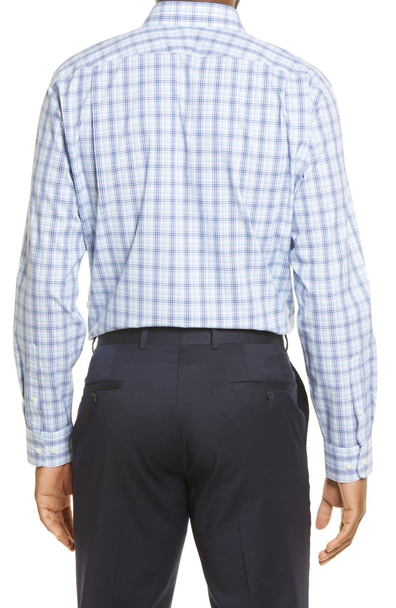 Nordstrom Trim Fit Non-Iron Check Dress Shirt, Alternate, color,