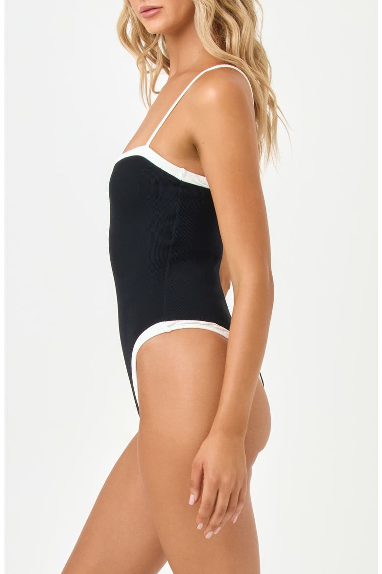 Tess Classic One-Piece Swimsuit, Alternate, color, BLACK/ CREAM