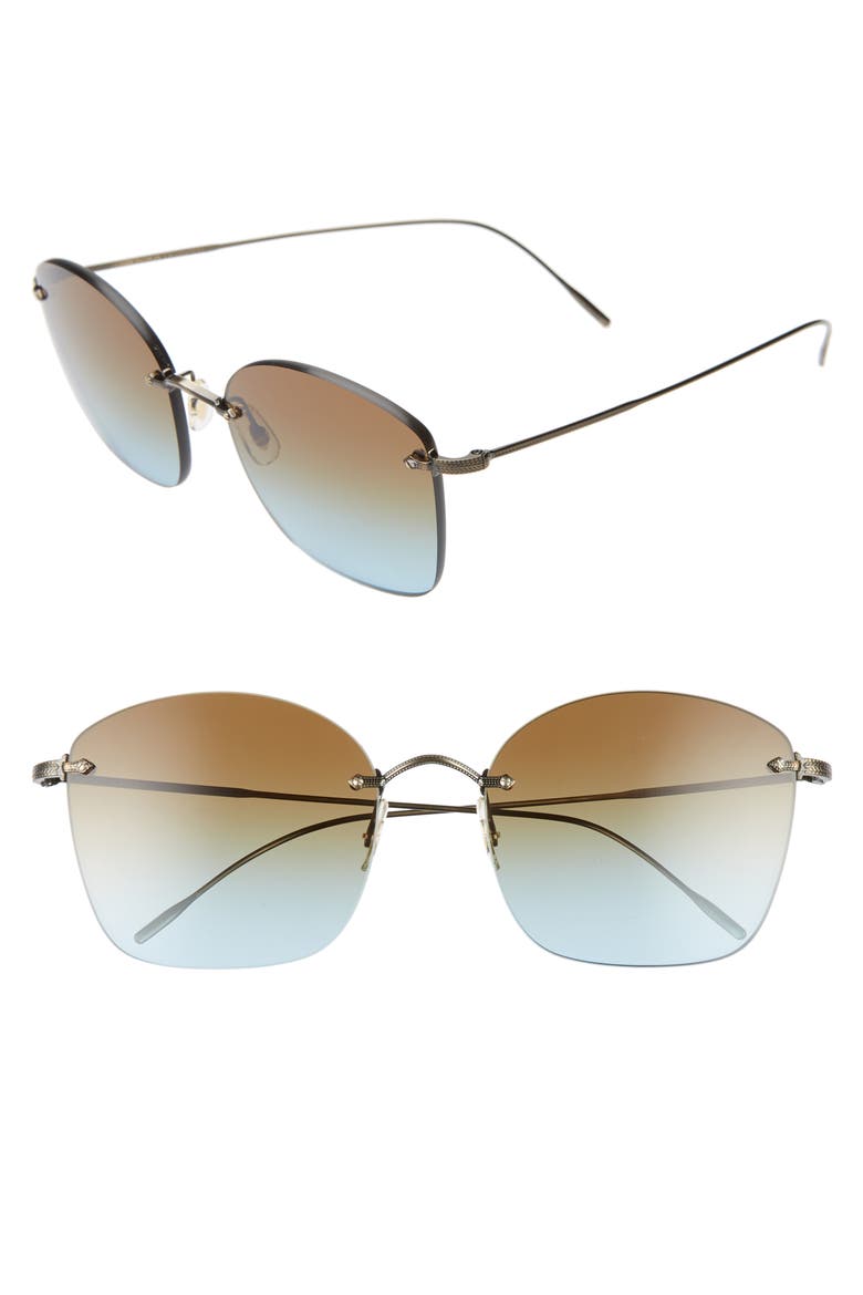 Marlien 58mm Sunglasses, Main, color, ANTIQUE GOLD/ AZURE BROWN