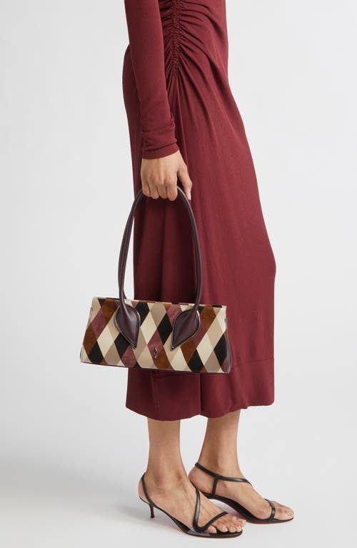 Christian Louboutin Intarsia Diamond Leather Baguette Bag In Multi