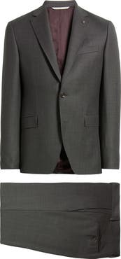 Jack Victor Esprit Charcoal Grey Bird's Eye Super 120s Wool Suit