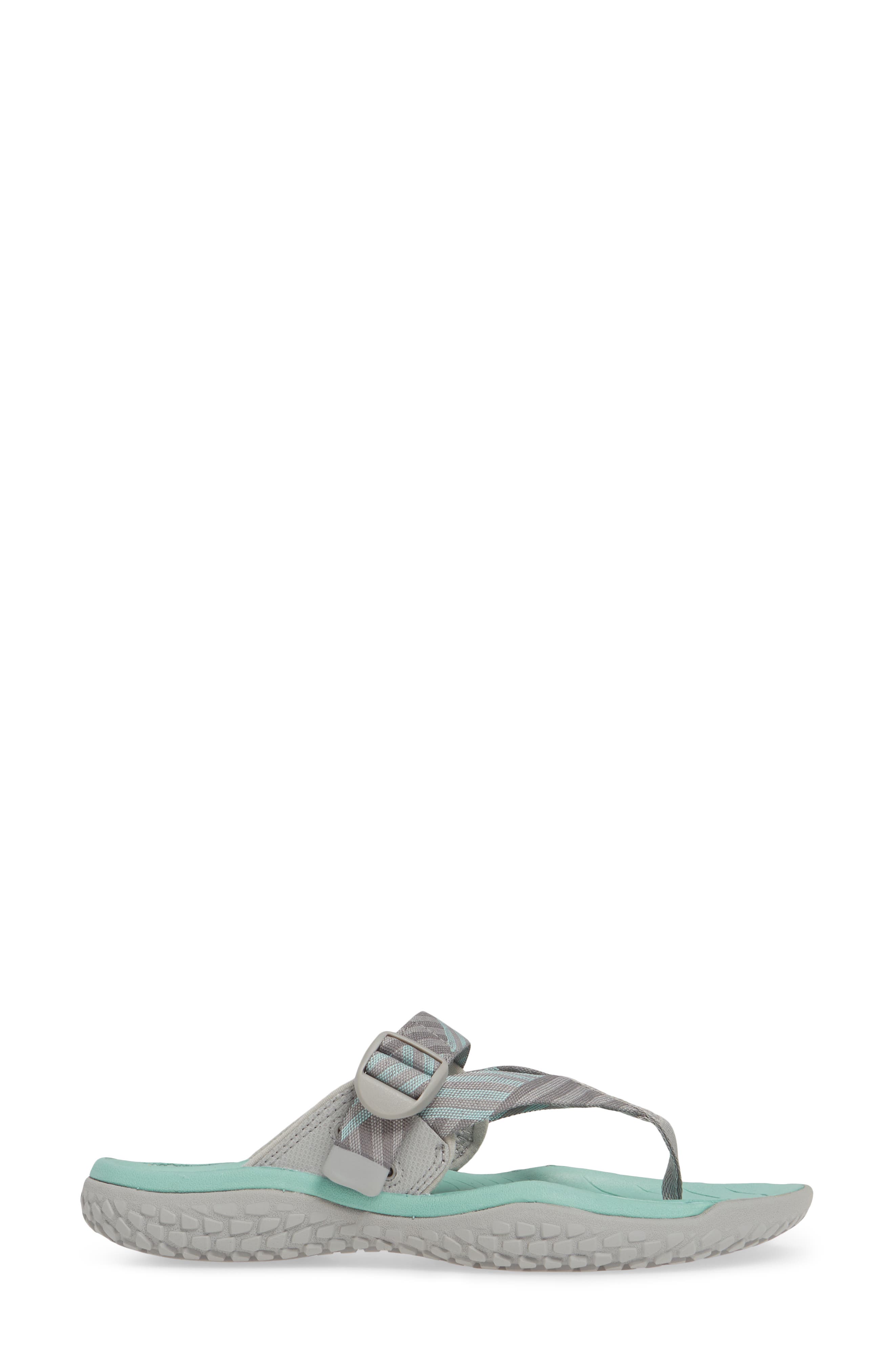 Solar Toe Flip Flop, Alternate, color, LIGHT GRAY/ OCEAN WAVE FABRIC