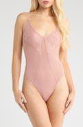 Free People Take My Number Lace & Mesh Bodysuit