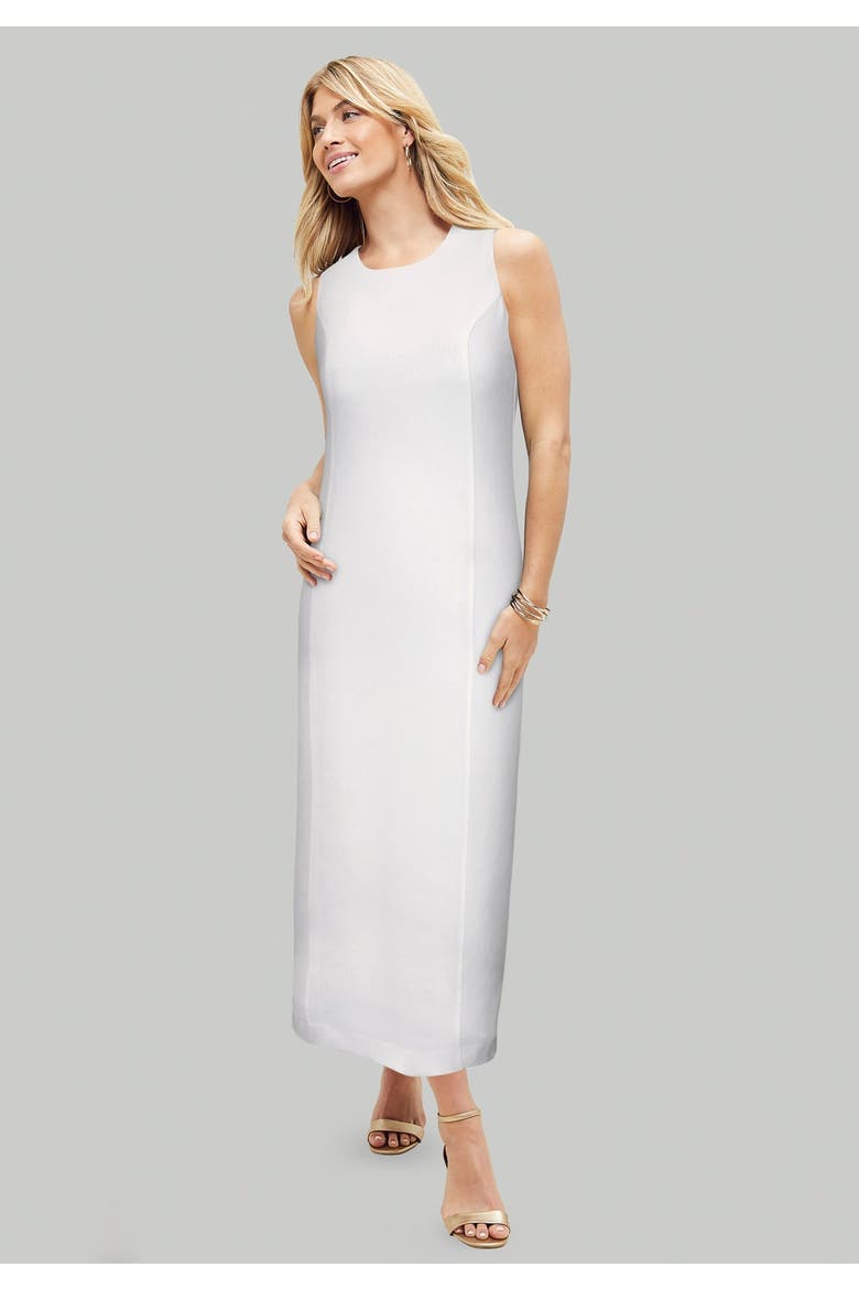 Stretch Crepe Maxi Jacket Dress, Alternate, color, WHITE