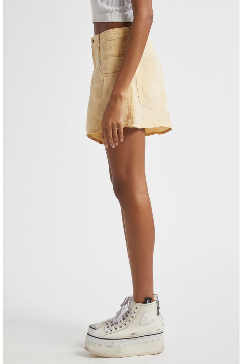 Double Loop Venti Linen Shorts, Alternate, color, MAIZE LINEN CHAMBRAY