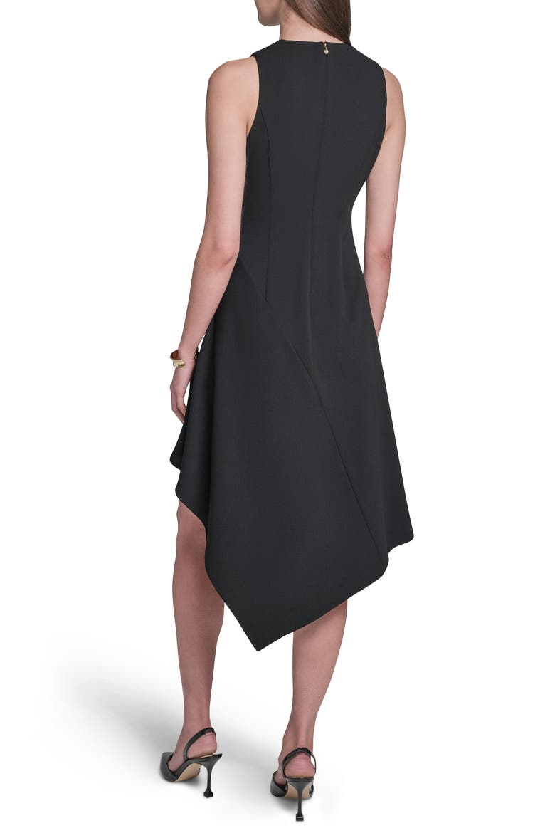 Cutout Asymmetric Midi Dress, Alternate, color, BLACK