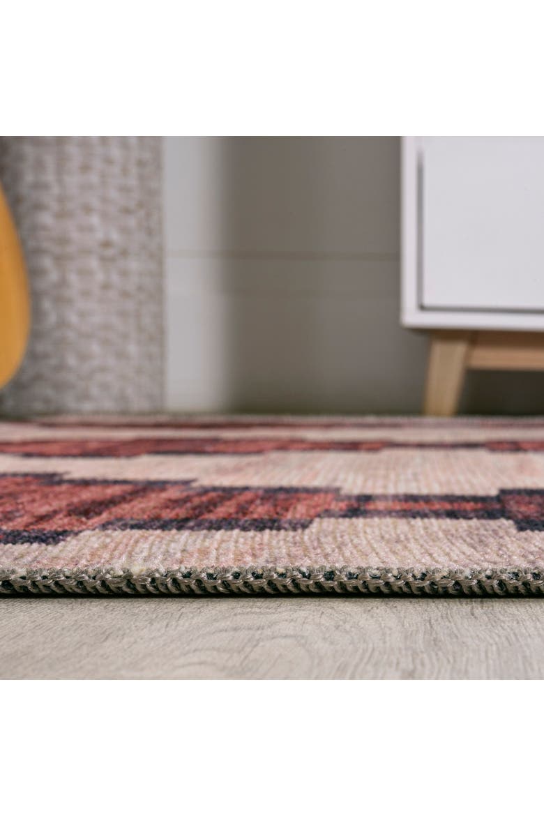 Timantii Modern Trellis Kilim Machine-Washable Area Rug, Alternate, color, Red/Ivory