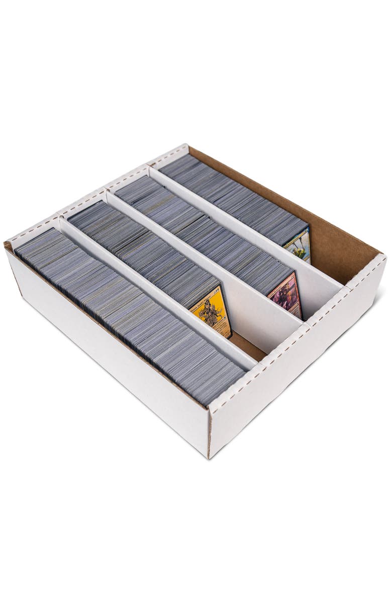 Trading Card Storage Box - 3200ct Capacity, Divided Organizer, Main, color, White