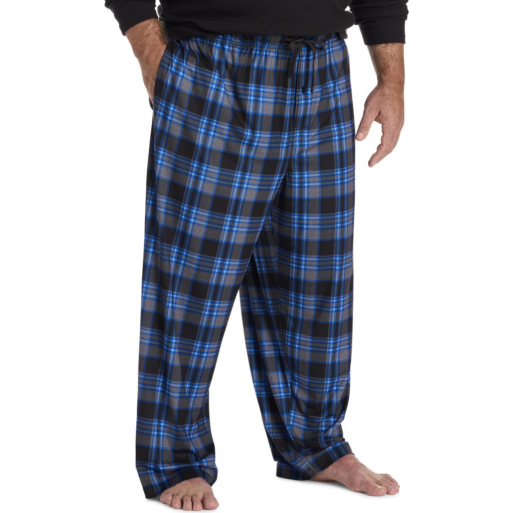 Harbor Bay By Dxl Big & Tall Winter Wonderland Knit Lounge Pants In Black