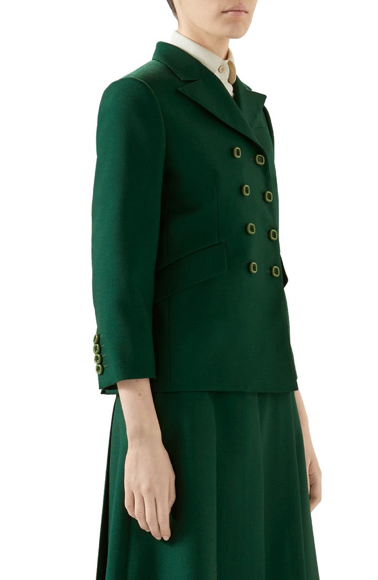 Gucci Double Breasted Mohair & Wool Jacket, Alternate, color, 