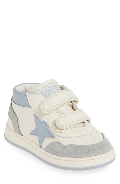 Golden Goose Boys Leather June Basket Trainers In White/light Gray/ice