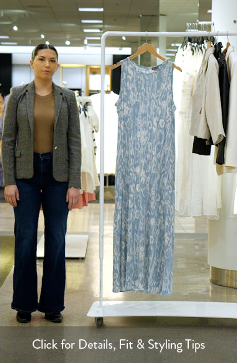 Muted Floral Print Sleeveless Maxi Dress, sales video thumbnail