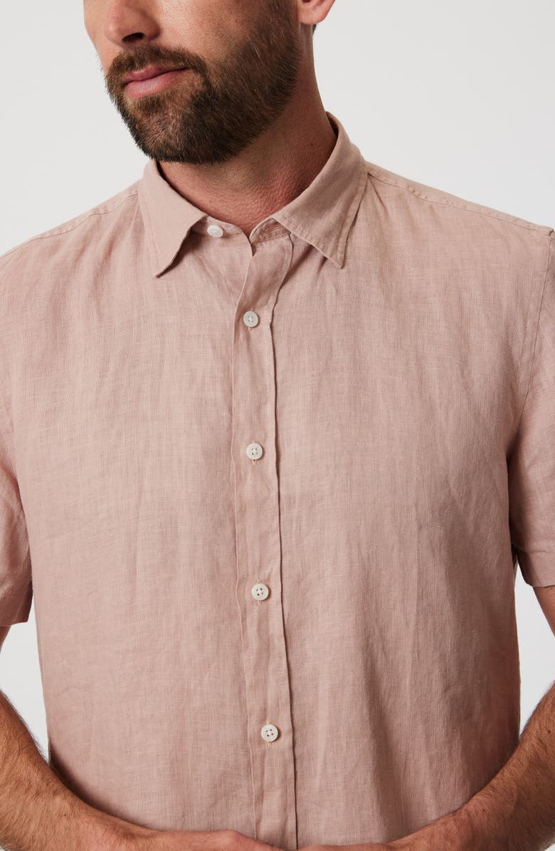 34 Heritage Short Sleeve Linen Button-Up Shirt, Alternate, color, Fawn