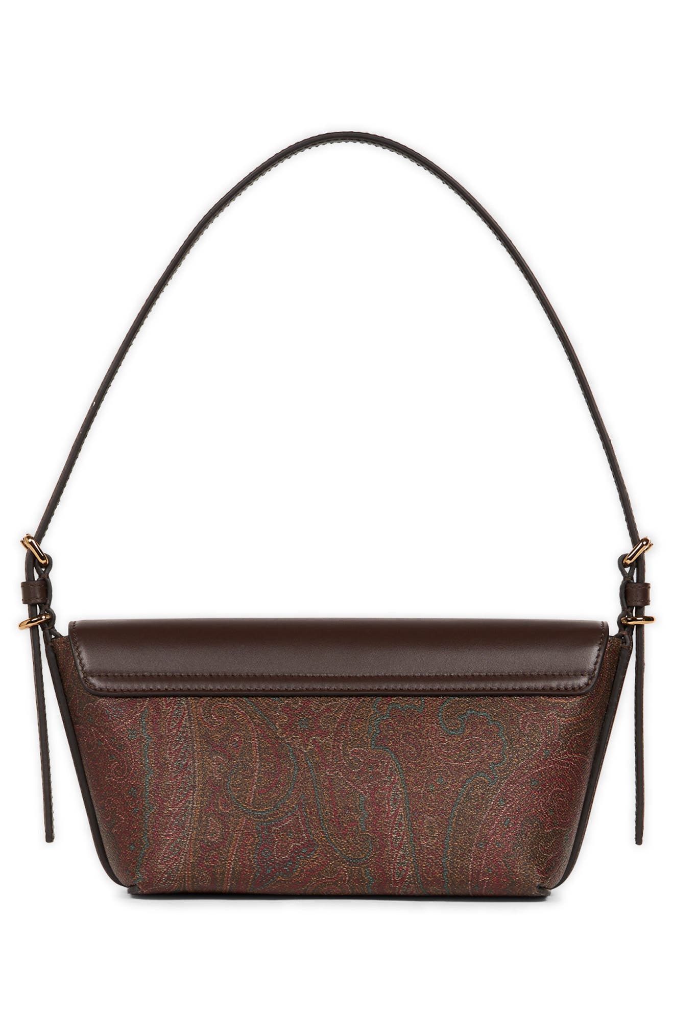 Etro Arnica Barchetta Paisley Shoulder Bag, Alternate, color, Brown