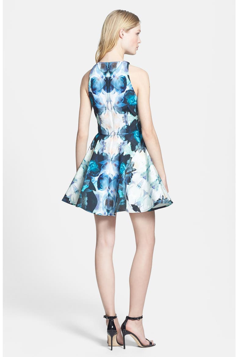 'The Echo' Print Dress, Alternate, color, WHITE/ BLUE
