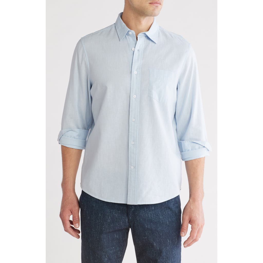 14TH & UNION 14TH & UNION SOLID LINEN & COTTON BUTTON-UP SHIRT